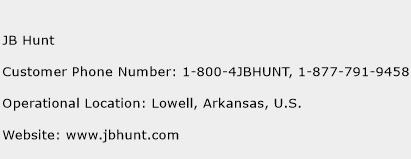 JB Hunt Phone Number Customer Service