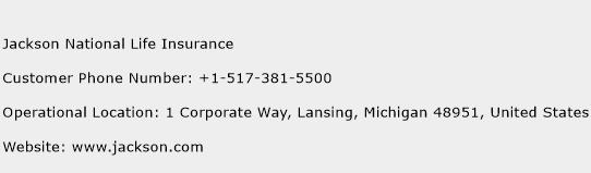 Jackson National Life Insurance Phone Number Customer Service