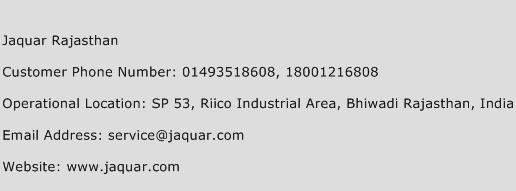 Jaquar Rajasthan Phone Number Customer Service