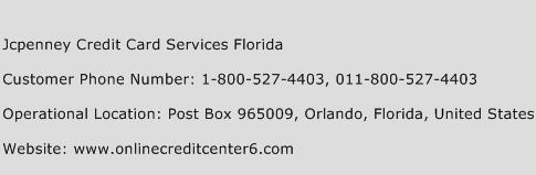 Jcpenney Credit Card Services Florida Phone Number Customer Service