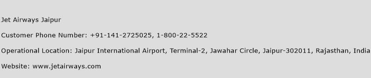 Jet Airways Jaipur Phone Number Customer Service