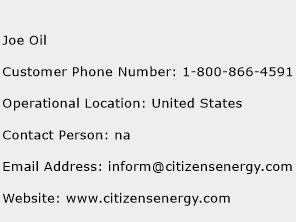 Joe Oil Phone Number Customer Service