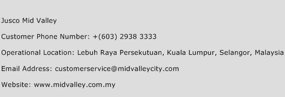 Jusco Mid Valley Phone Number Customer Service
