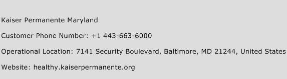 Kaiser Permanente Maryland Phone Number Customer Service