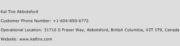 Kal Tire Abbotsford Phone Number Customer Service