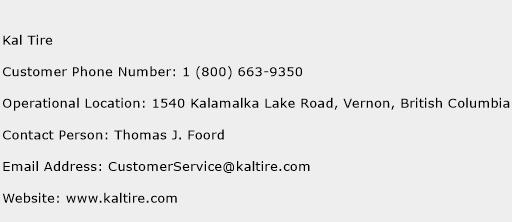 Kal Tire Phone Number Customer Service