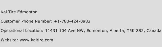 Kal Tire Edmonton Phone Number Customer Service