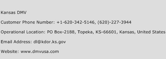 Kansas DMV Phone Number Customer Service