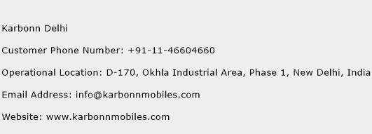 Karbonn Delhi Phone Number Customer Service