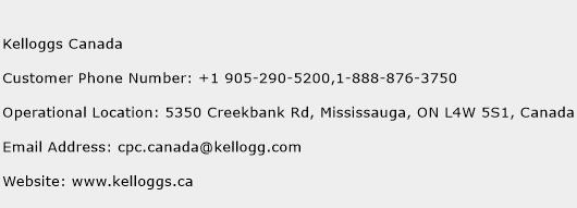 Kelloggs Canada Phone Number Customer Service