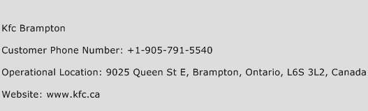 Kfc Brampton Phone Number Customer Service