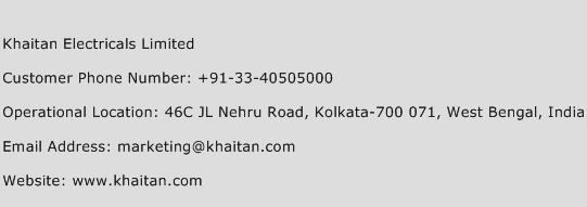 Khaitan Electricals Limited Phone Number Customer Service