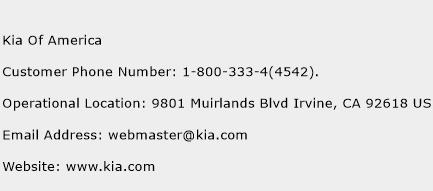Kia Of America Phone Number Customer Service