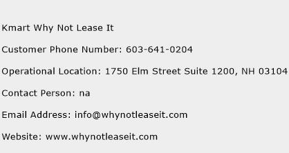 Kmart Why Not Lease It Phone Number Customer Service