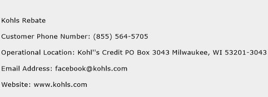 Kohls Rebate Contact Number Kohls Rebate Customer Service Number 