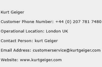 Kurt Geiger Phone Number Customer Service