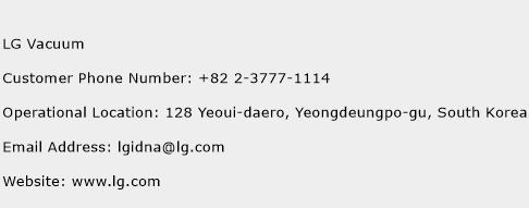 LG Vacuum Phone Number Customer Service