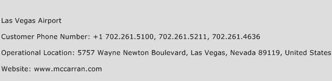 Las Vegas Airport Phone Number Customer Service