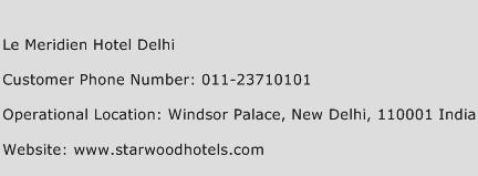 Le Meridien Hotel Delhi Phone Number Customer Service
