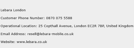 Lebara London Phone Number Customer Service