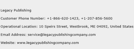 Legacy Publishing Phone Number Customer Service