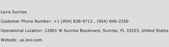 Levis Sunrise Phone Number Customer Service