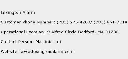 Lexington Alarm Phone Number Customer Service