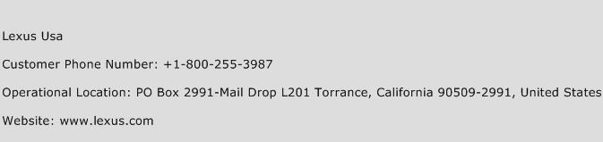 Lexus Usa Phone Number Customer Service