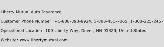 Liberty Mutual Auto Insurance Contact Number Liberty Mutual Auto 