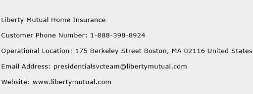 Liberty Mutual Home Insurance Phone Number Customer Service