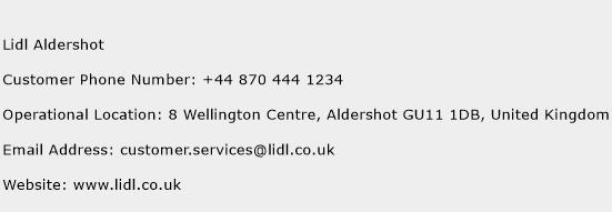 Lidl Aldershot Phone Number Customer Service