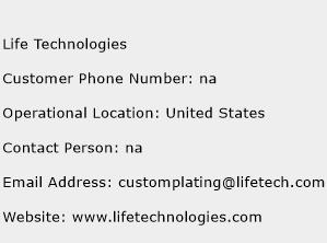 Life Technologies Phone Number Customer Service