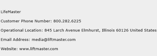 LifeMaster Phone Number Customer Service