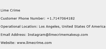Lime Crime Phone Number Customer Service