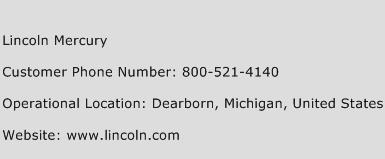 Lincoln Mercury Phone Number Customer Service