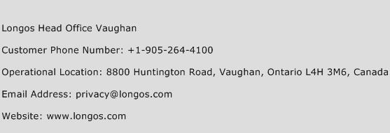 Longos Head Office Vaughan Phone Number Customer Service