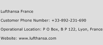Lufthansa France Phone Number Customer Service