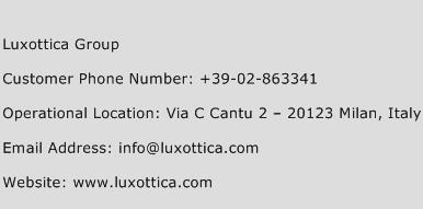 Luxottica Group Phone Number Customer Service