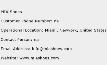 MIA Shoes Phone Number Customer Service