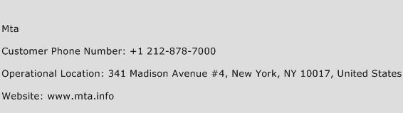 MTA Phone Number Customer Service