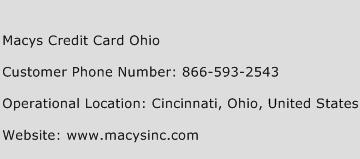 Macys Credit Card Ohio Phone Number Customer Service