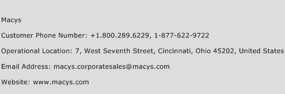 Macys Number | Macys Customer Service Phone Number | Macys Contact