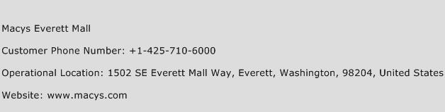 Macys Everett Mall Phone Number Customer Service