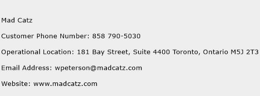 Mad Catz Phone Number Customer Service