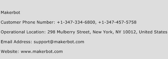 Makerbot Phone Number Customer Service