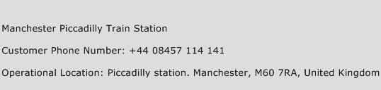 Manchester Piccadilly Train Station Phone Number Customer Service