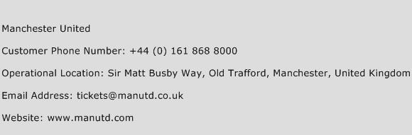 Manchester United Phone Number Customer Service