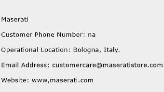 Maserati Phone Number Customer Service