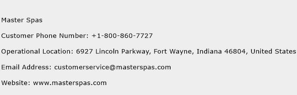 Master Spas Phone Number Customer Service