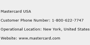 MasterCard USA Phone Number Customer Service